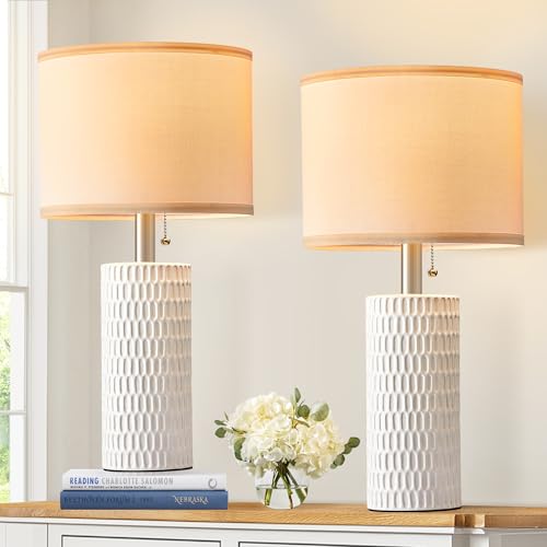 20″ Modern Ceramic Table Lamps Set of 2 Deal
