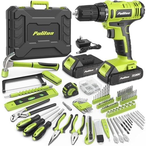 PULITUO 199-Piece 20V Cordless Drill & Home Tool Set with 2 Batteries Deal