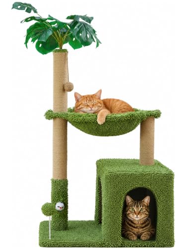 48" Woochpet Tropical Cat Tree Tower w/ Hammock, Condo & Scratching Posts