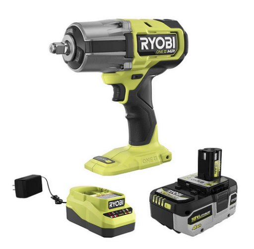Ryobi 18V ONE+ HP BRUSHLESS 4-MODE 1/2" HIGH TORQUE IMPACT WRENCH KIT