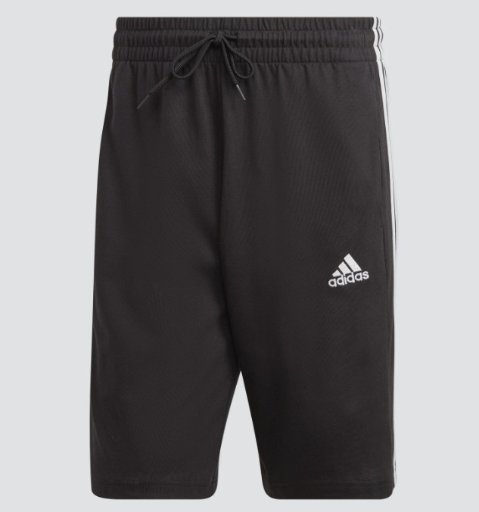 Adidas Men's Essentials Single Jersey 3-Stripes Shorts (Gray Heather)