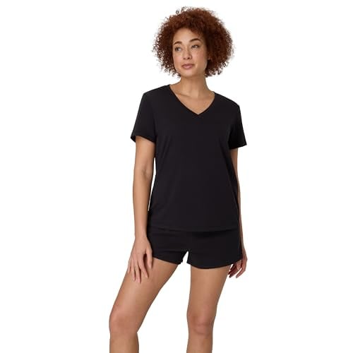 Hanes Women's Pajama Set V-Neck Tee & Sleep Shorts Deal