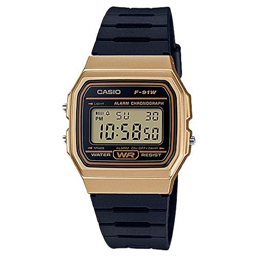 Casio F-91W Series Men's Digital Watch 35.2mm Gold Deal