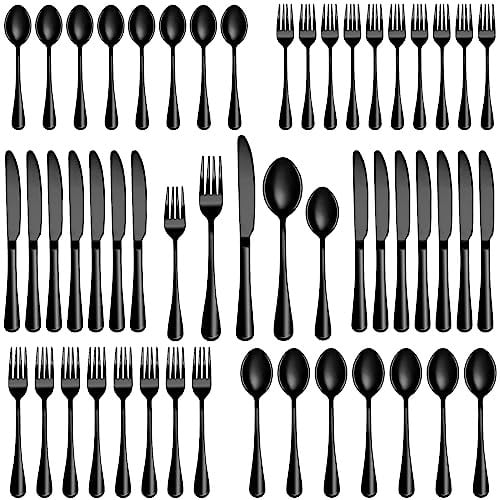 60-Piece Black Silverware Set Deal