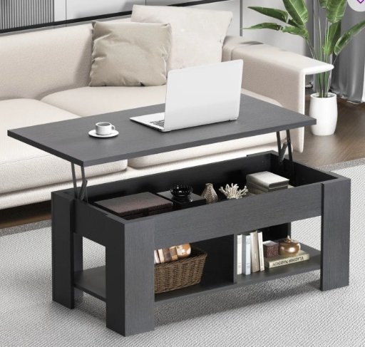Sparta Lift Top Extendable Coffee Table With Storage (White)
