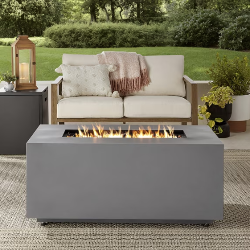 Mainstays Modern Steel Propane Fire Pit Table with 50,000 BTU Concrete Finish Deal