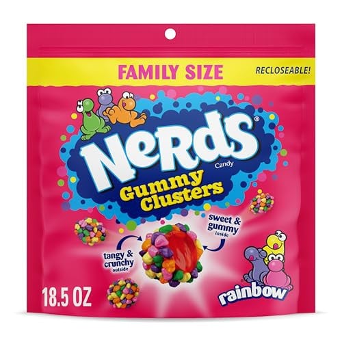 NERDS Gummy Clusters Candy Rainbow Crunchy and Gummy 18.5 oz