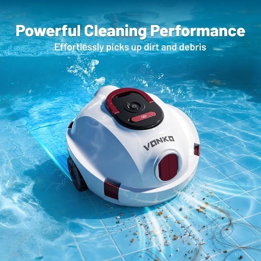 VONKO P10 Cordless Robotic Pool Cleaner 100-Min Runtime Deal