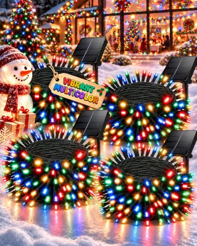 OZS 4-Pack 156-Ft Solar Christmas String Lights Deal
