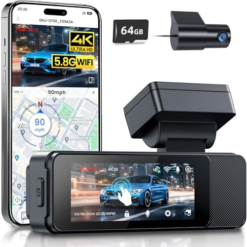 GKU D700 Dash Cam Front and Rear with Touch Screen 3.18 Inch