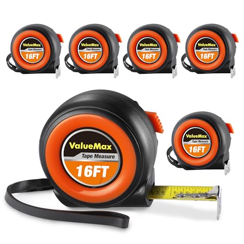 ValueMax 16' Retractable Auto-Lock Tape Measure 6-Pack Deal