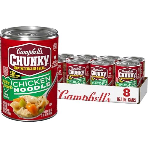 Campbell’s Chunky Healthy Request Chicken Noodle Soup 16.1 oz Can 8-Pack
