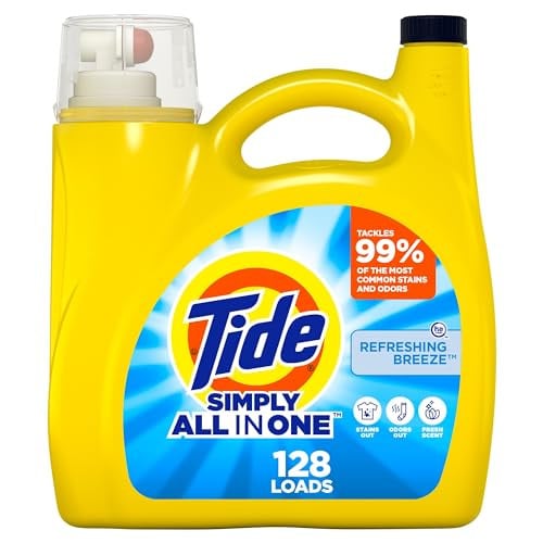 Tide Simply All-In-One Liquid Laundry Detergent, Refreshing Breeze Scent, 128 Loads, 168 fl oz Deal