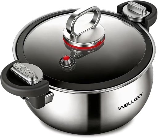WELLOXY 7.5Qt Stainless Steel Stock Pot