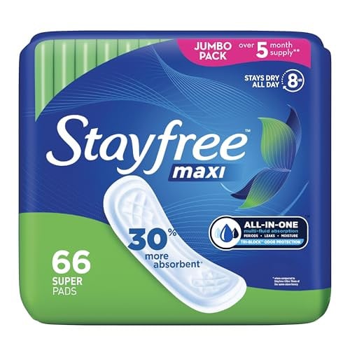 Stayfree Maxi Super Long Pads 66-Count Deal