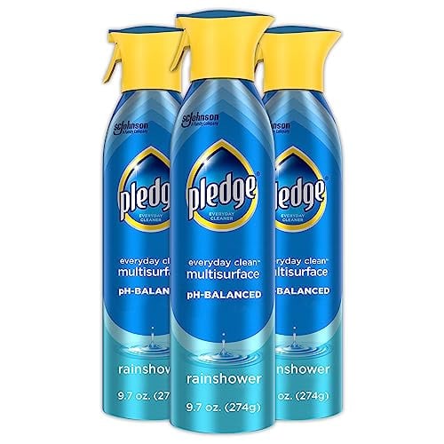 Pledge pH-Balanced Multisurface Spray, Everyday Cleaner (Rainshower) 3-Pack 9.7-Oz Deal