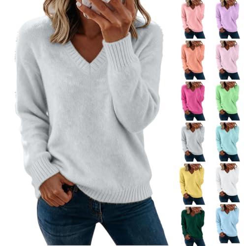 V Neck Sweaters Fuzzy