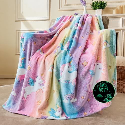 Unicorn Glow In The Dark Blanket