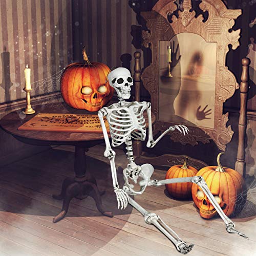 GIANTEX 5.4 Ft Life Size Halloween Skeleton with Seven Adjustable Joints