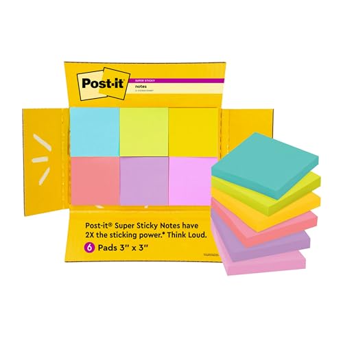 Post-it Super Sticky Notes 6-Pads 3x3 in Assorted Brights Deal