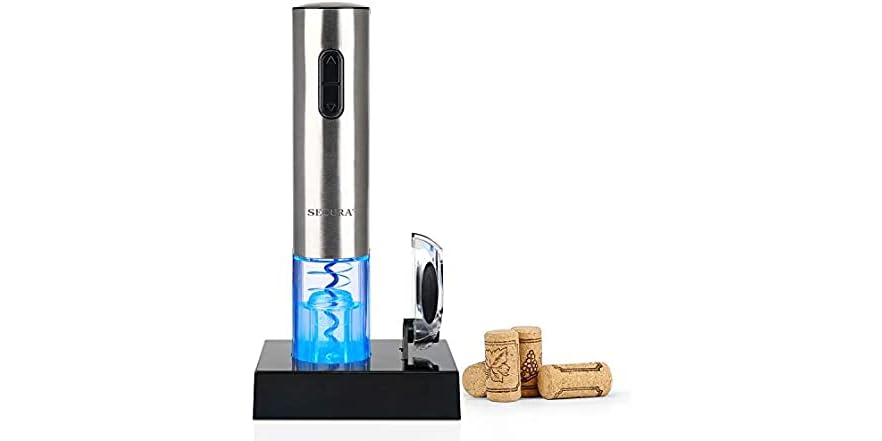 Secura Automatic Electric Wine Bottle Corkscrew Opener with Foil Cutter (Stainless Steel) Deal