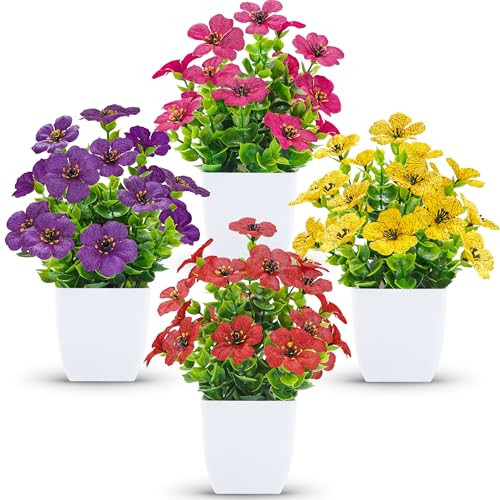 Der Rose 4 Pack Small Fake Plants