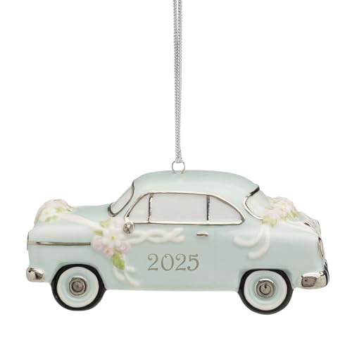 Lenox 2025 "Just Married" Vintage Car Christmas Ornament (Blue, 1 Piece)
