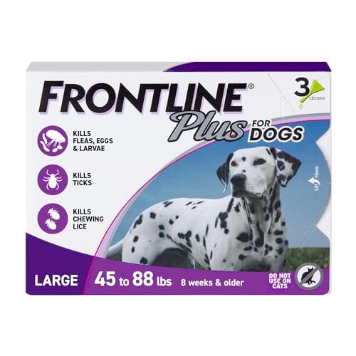 FRONTLINE Plus Flea & Tick Spot Treatment for Large Breed Dogs 45–88 lbs. (3 doses)