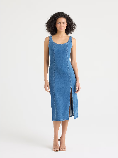 Sofia by Sofia Vergara Women's Plus Denim Mock Knit Dress Deal