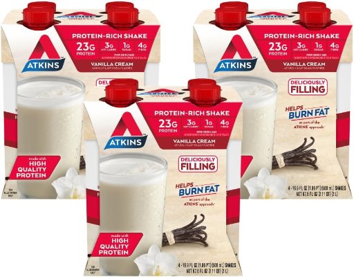 Atkins Vanilla Cream Meal Size Protein Shake 12-Pack