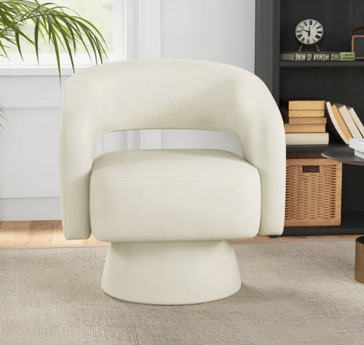 Jarissa 27.8'' Wide Modern Soft Upholstered Swivel Barrel Chair Deal