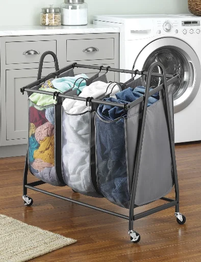 Whitmor Arch Triple Bag Laundry Sorter (Gray)