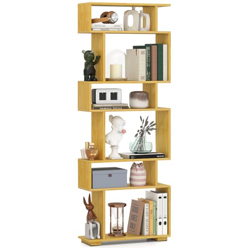 GIANTEX 6-Tier Geometric Wooden Bookshelf