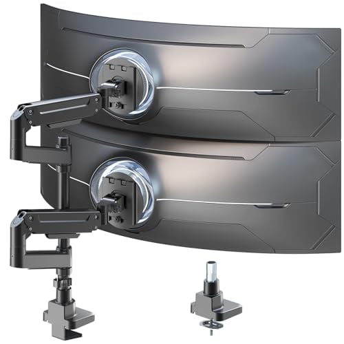 PUTORSEN Heavy-Duty Dual Monitor Arm for 17-49" Screens w/ Vertical Stack Gas Spring
