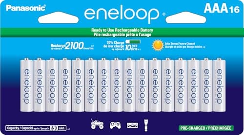 Panasonic eneloop AAA 2100 Cycle Ni-MH Pre-Charged Rechargeable Batteries 16-Pack