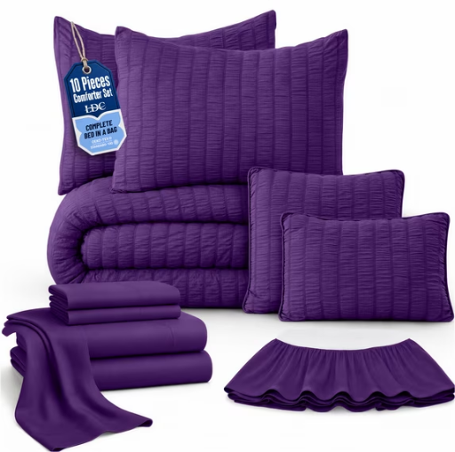 Lux Decor Collection 10 Piece Queen Comforter Set with Sheets Deal