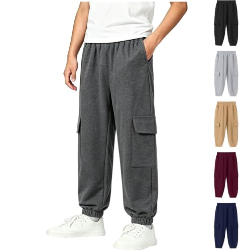Boys Cargo Sweatpants Casual Athletic Joggers with Multipocket Deal