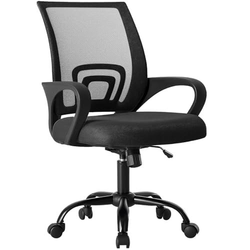 OLIXIS Office Desk Chair Ergonomic Mid Back with Lumbar Support & Rocking Mode Deal