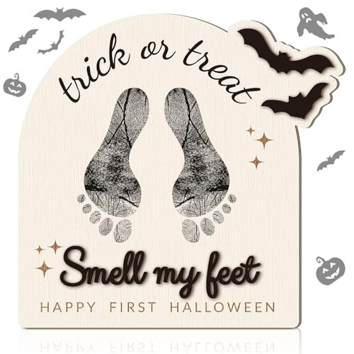 Baby’s First DIY Footprint Art Wooden Milestone Sign