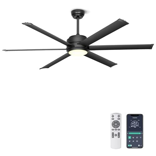 Ohniyou 60" Industrial DC Motor Ceiling Fan w/ Dimmable 3CCT Light & Remote/App Control Deal