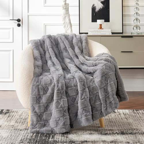 Cozy Bliss 50" x 60" Faux Fur Textured Throw Blanket