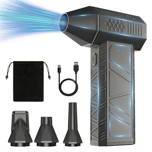 (Prime Deal) YOTON 110,000 RPM Rechargeable Electric Air Duster w/ 4 Nozzles & Storage Bag