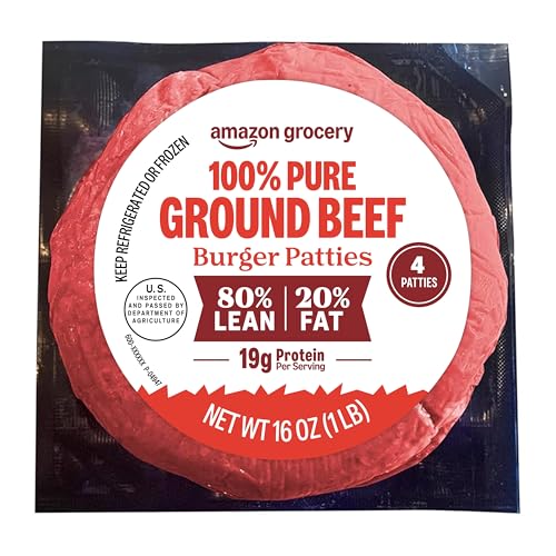 Amazon Grocery 100% Pure Ground Beef Burger Patties 1 lb (Pack of 4) Deal