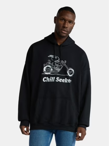 Snoopy Chill Seeker Men's & Big Men's Graphic Hooded Sweatshirt