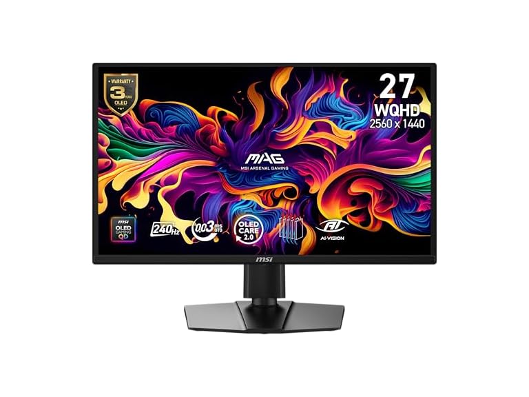 MSI MAG 272QP QD-OLED X24 27-Inch WQHD Gaming Monitor 240Hz