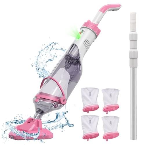 Enhulk PC10 Pro Cordless Rechargeable Pool Vacuum w/ 7.3' Telescopic Pole & 4 Filter Bags