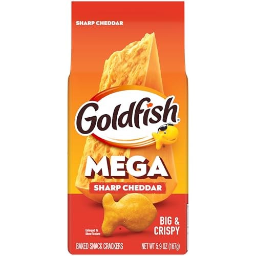 Goldfish Mega Bites Sharp Cheddar Cheese Crackers, 5.9 Oz Bag Deal