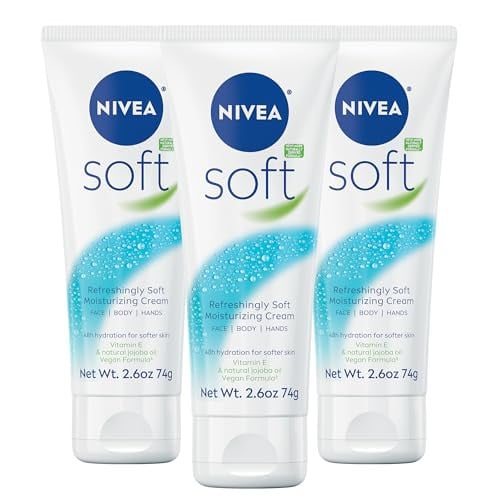 NIVEA Soft Refreshingly Soft Moisturizing Cream 2.6 Oz Tube 3-Pack Deal