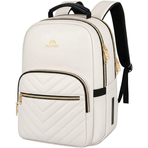 Matein Anti-Theft Laptop Backpack for Women w/ 15.6" Laptop Compartment (White) Deal