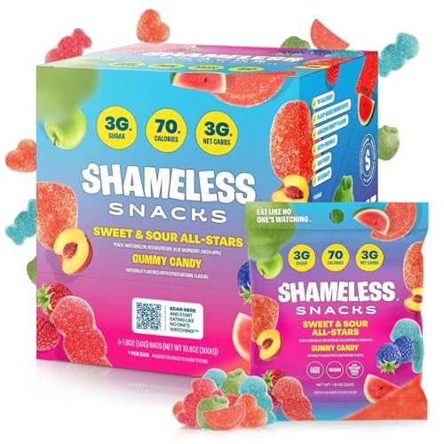Shameless Snacks Sweet & Sour Allstars Candy Variety Pack 6-Pack